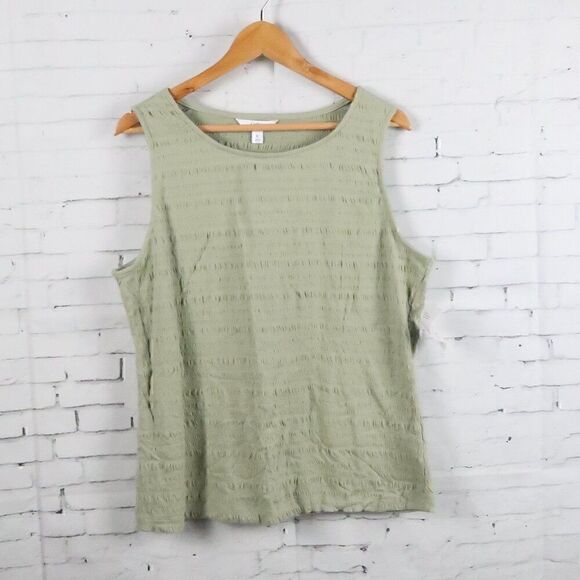 CROFT & BARROW LIGHT GREEN SLEEVELESS ROUND NECK TANK TOP SIZE XL NWT - Picture 1 of 6